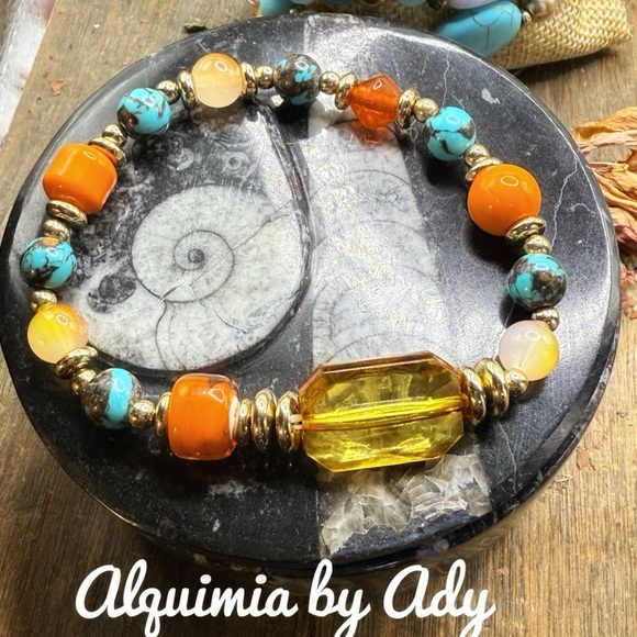 Statement Turquoise beaded bracelet